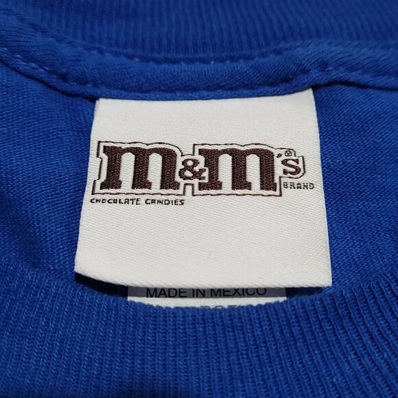 2011 M&M's AUTHENTIC BRANDED BLUE M&M CHOCOLATE CANDY TEE T SHIRT Mens Large EUC - Picture 5 of 6